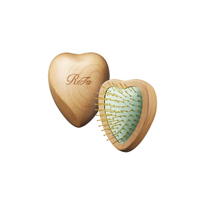 ReFa HEART GOLD | Wooden Heart Hair Brush Shopper Set