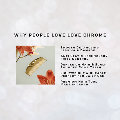 LOVE CHROME (R) K24GP TSUKI GOLD | 24K Gold Japanese Compact Comb
