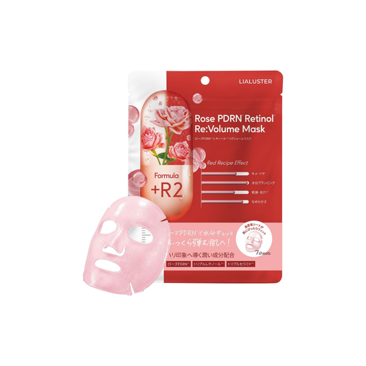 LIALUSTER Rose PDRN Retinol Re:Volume Mask | Japanese Firming Sheet Mask 7 Sheets