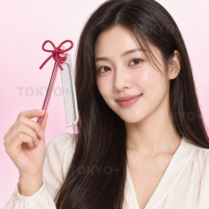 medicube x FOREVER:CHERRY Ribbon Cherry Glass Hair Comb | Pink