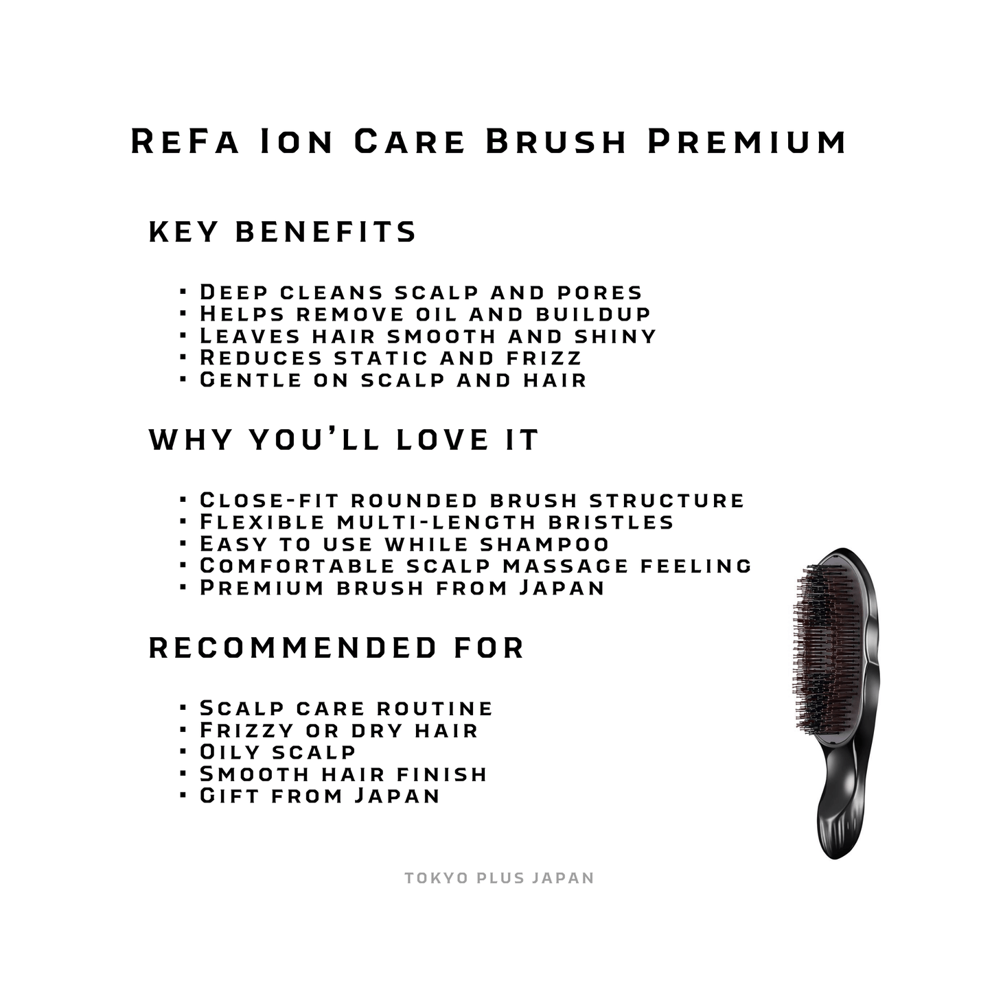 ReFa ION CARE BRUSH PREMIUM | Japanese Scalp Brush with Ion Technology