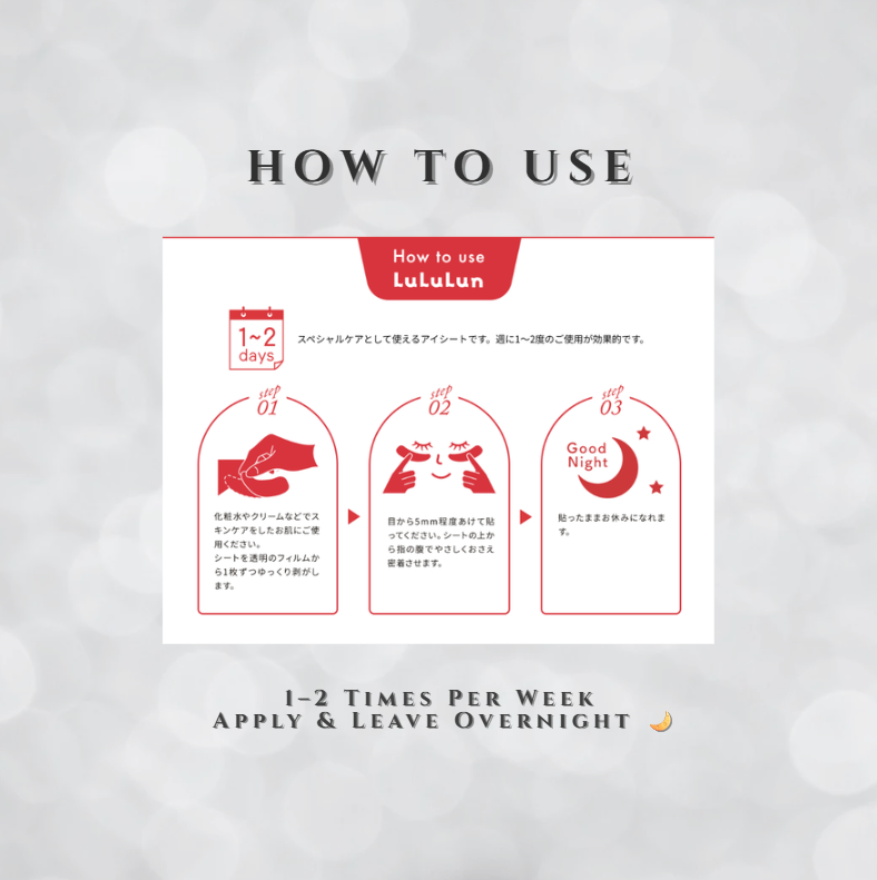 LuLuLun HYDRA-EYE-FILLER | Japanese Overnight Eye Patch 12 Sheets