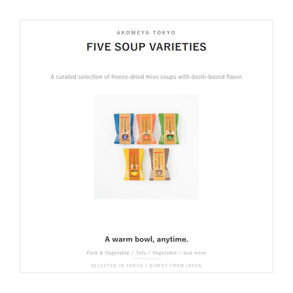 AKOMEYA TOKYO five miso soup varieties
