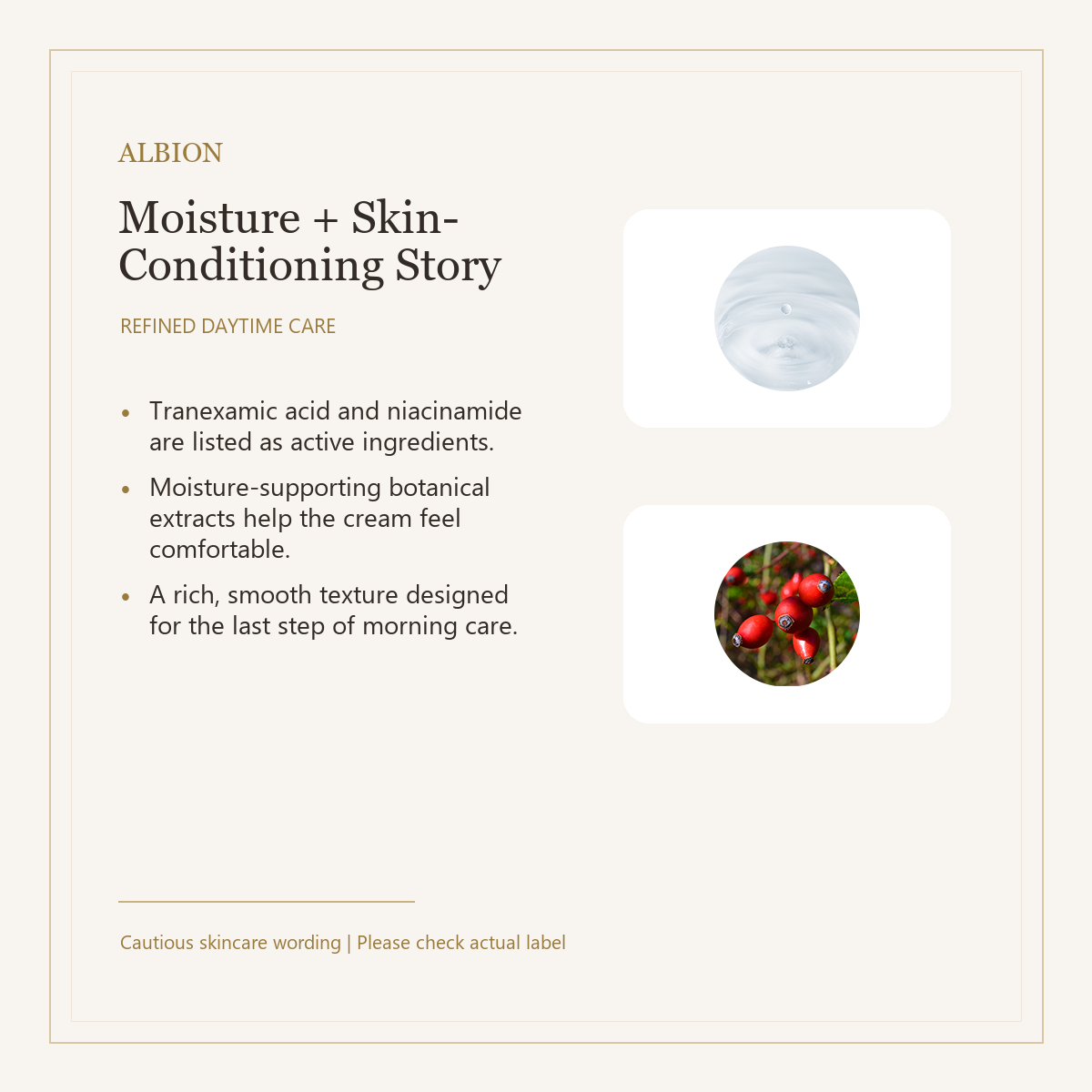 ALBION S-UV Cut Wrinkle Illuminating Day Cream ingredient story