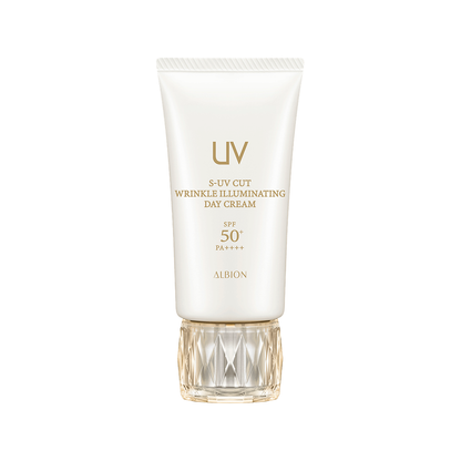 ALBION S-UV Cut Wrinkle Illuminating Day Cream 50g on white background