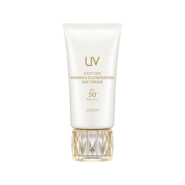 ALBION S-UV Cut Wrinkle Illuminating Day Cream 50g on white background