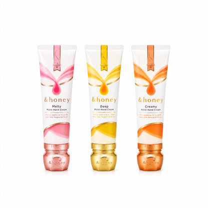 &honey Hand Cream three types with balanced white space