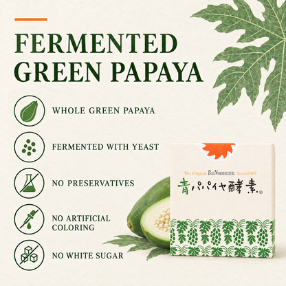 Características do produto de mamão verde fermentado Aopapaya Enzyme