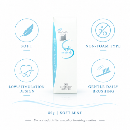 APAGARD Soft non-foam toothpaste feature