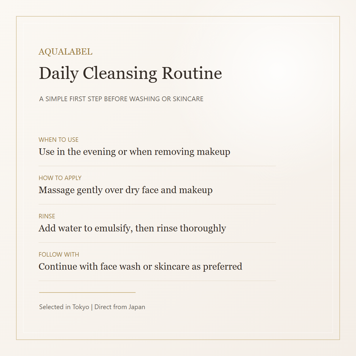 AQUALABEL Deep Clear Oil Cleansing daily cleansing routine