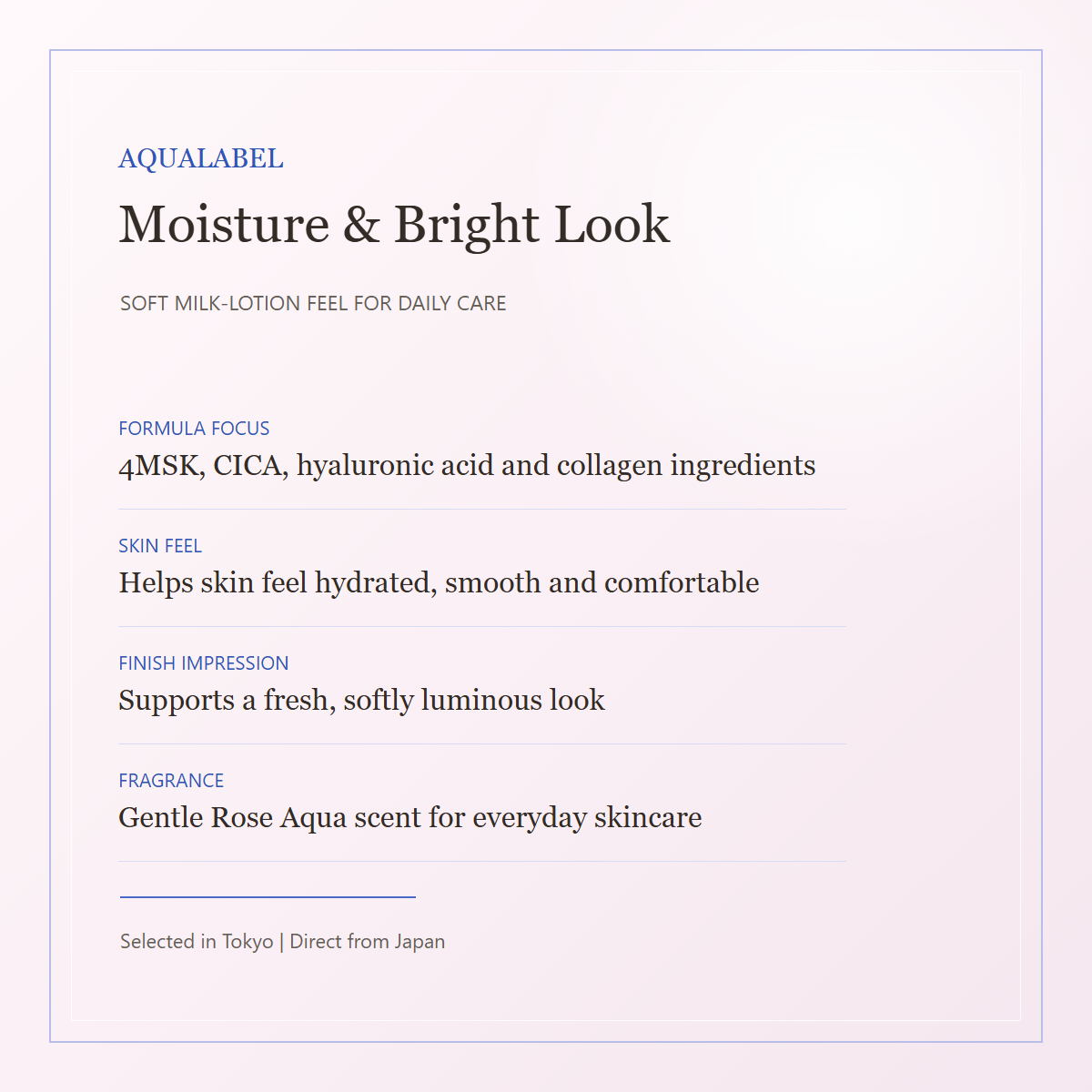 AQUALABEL Treatment Lotion moisture and bright look support