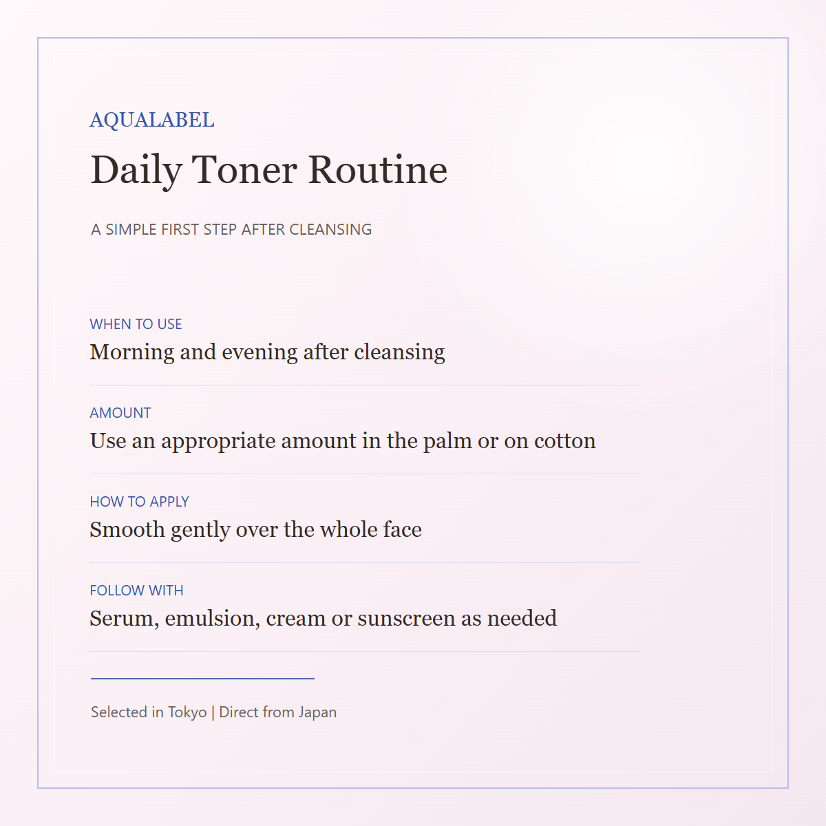 AQUALABEL Treatment Lotion daily toner routine