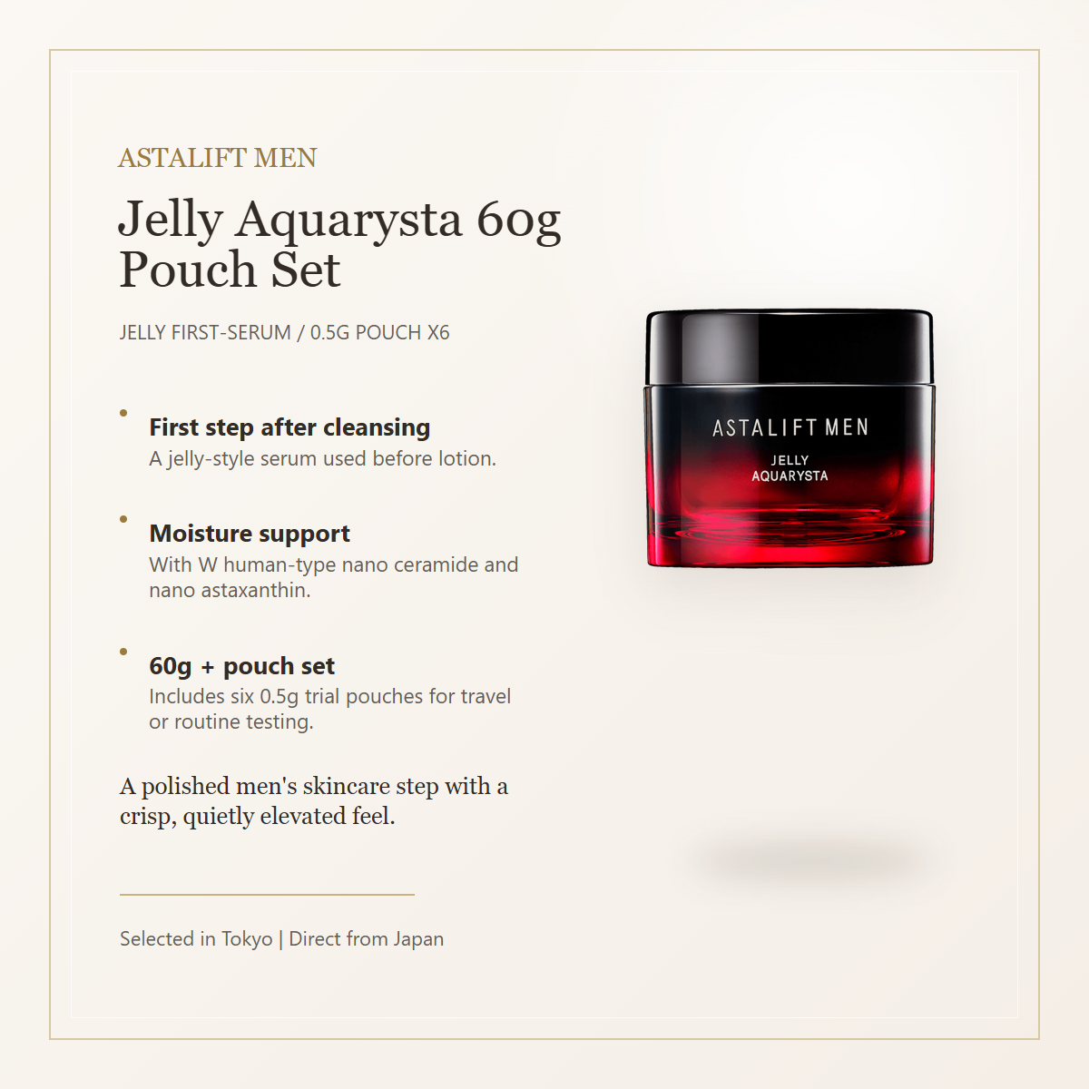 ASTALIFT MEN Jelly Aquarysta 60g pouch set elegant overview