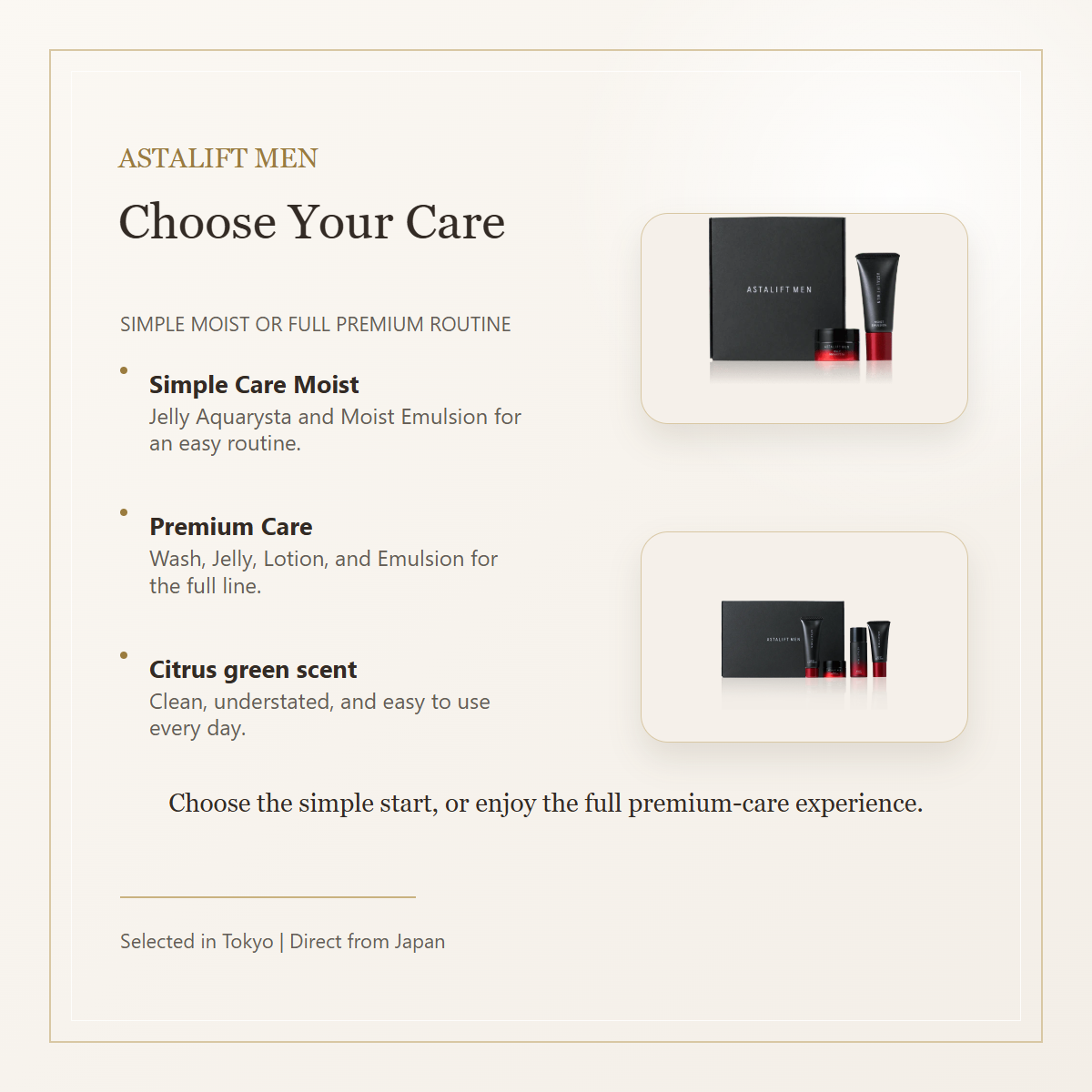 ASTALIFT MEN Starter Kit care options English