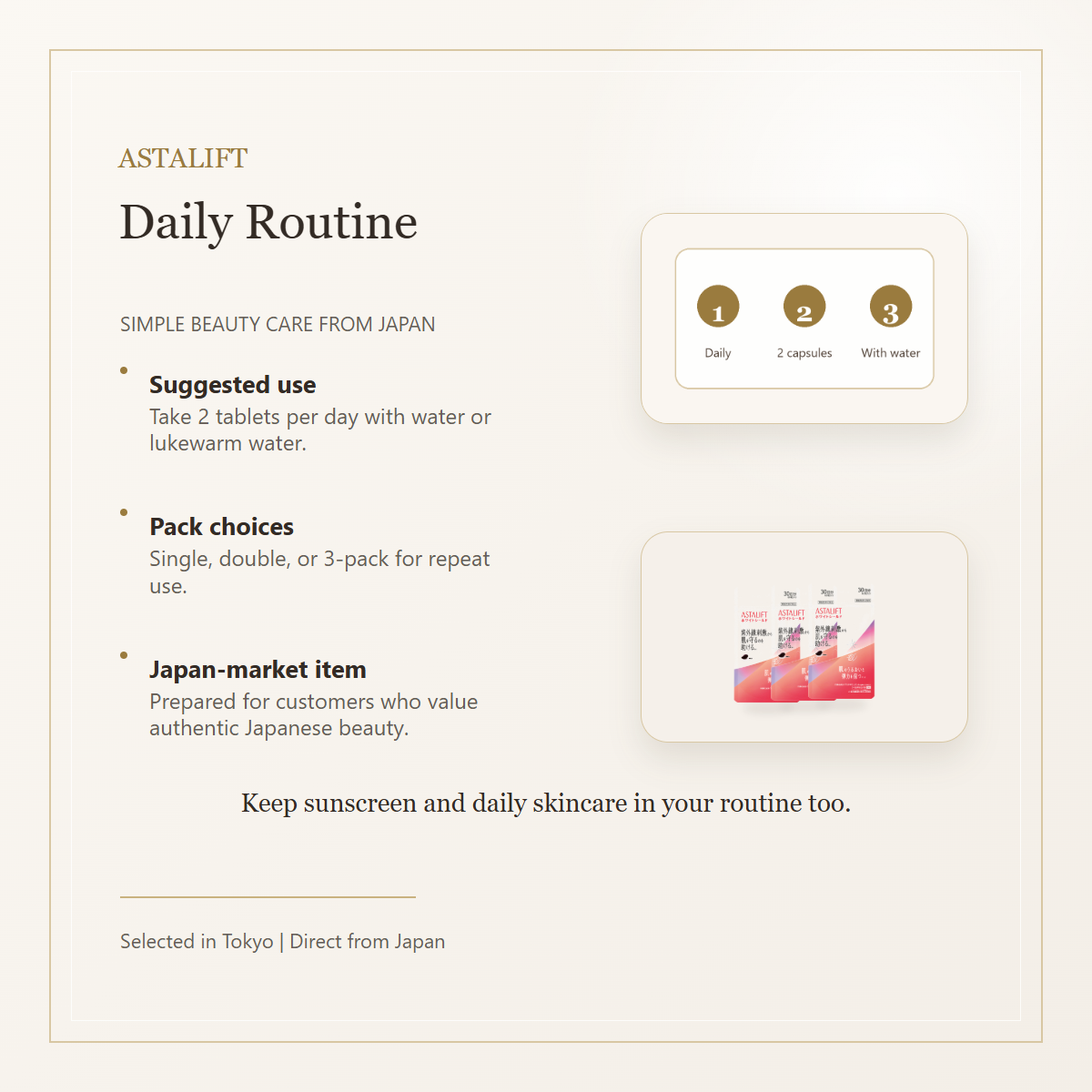 ASTALIFT White Shield daily routine and pack options
