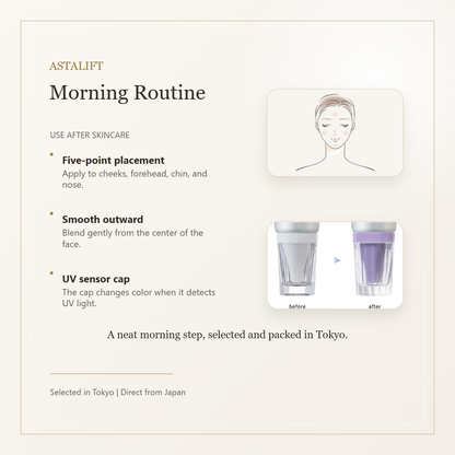 ASTALIFT D-UV Shield Tone-Up morning routine and UV sensor cap gallery image