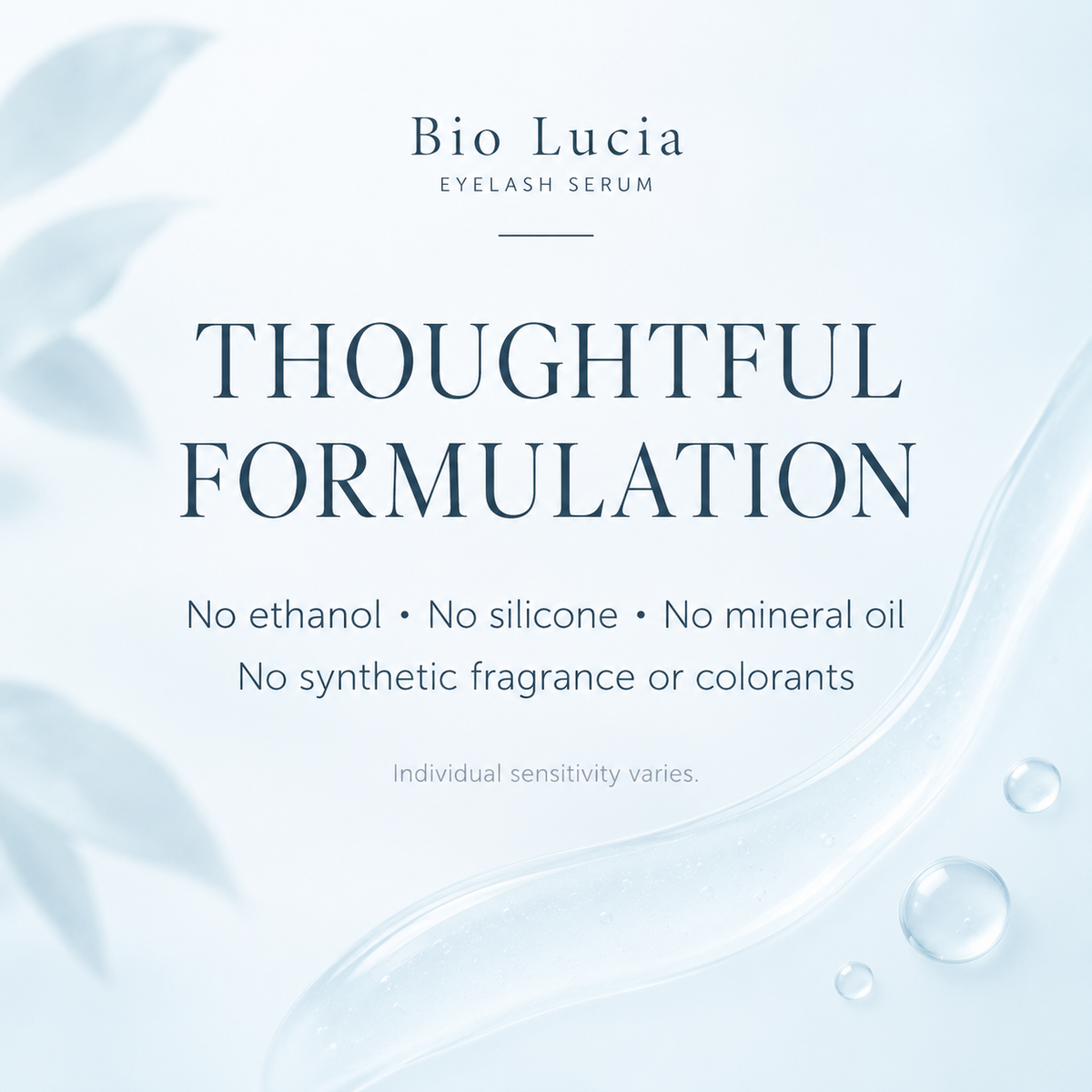 Bio Lucia thoughtful formulation free from selected ingredients