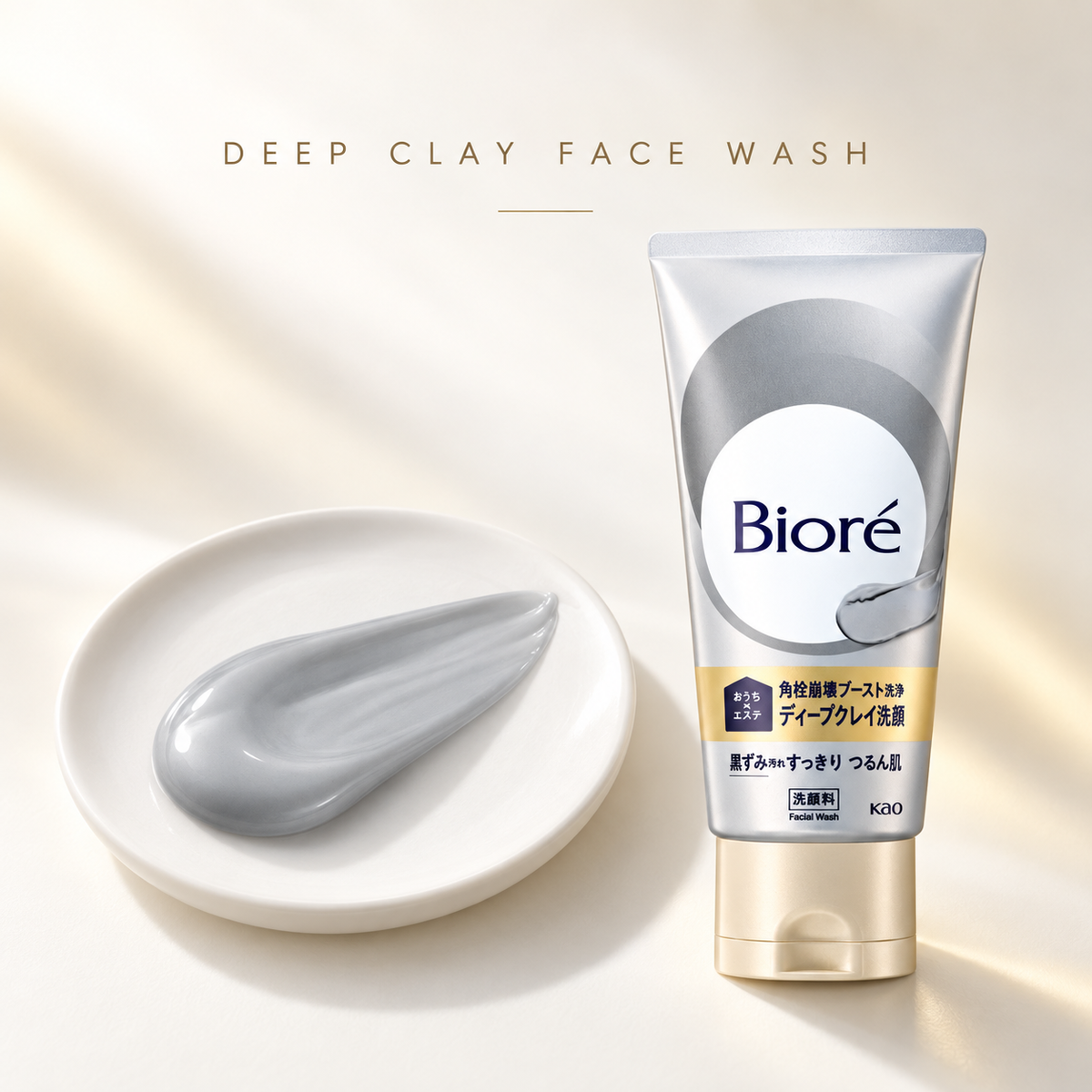 Biore Deep Clay Face Wash and clay texture