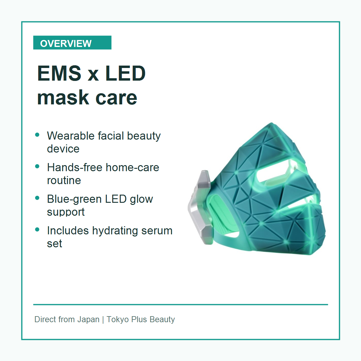 YA-MAN Blue Green Mask Lift overview EMS LED mask care