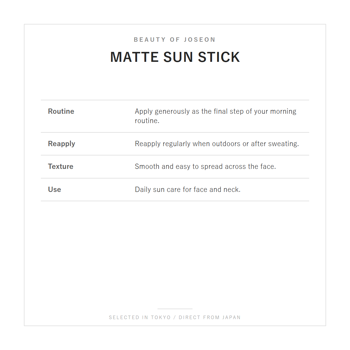 Beauty of Joseon Matte Sun Stick how to use