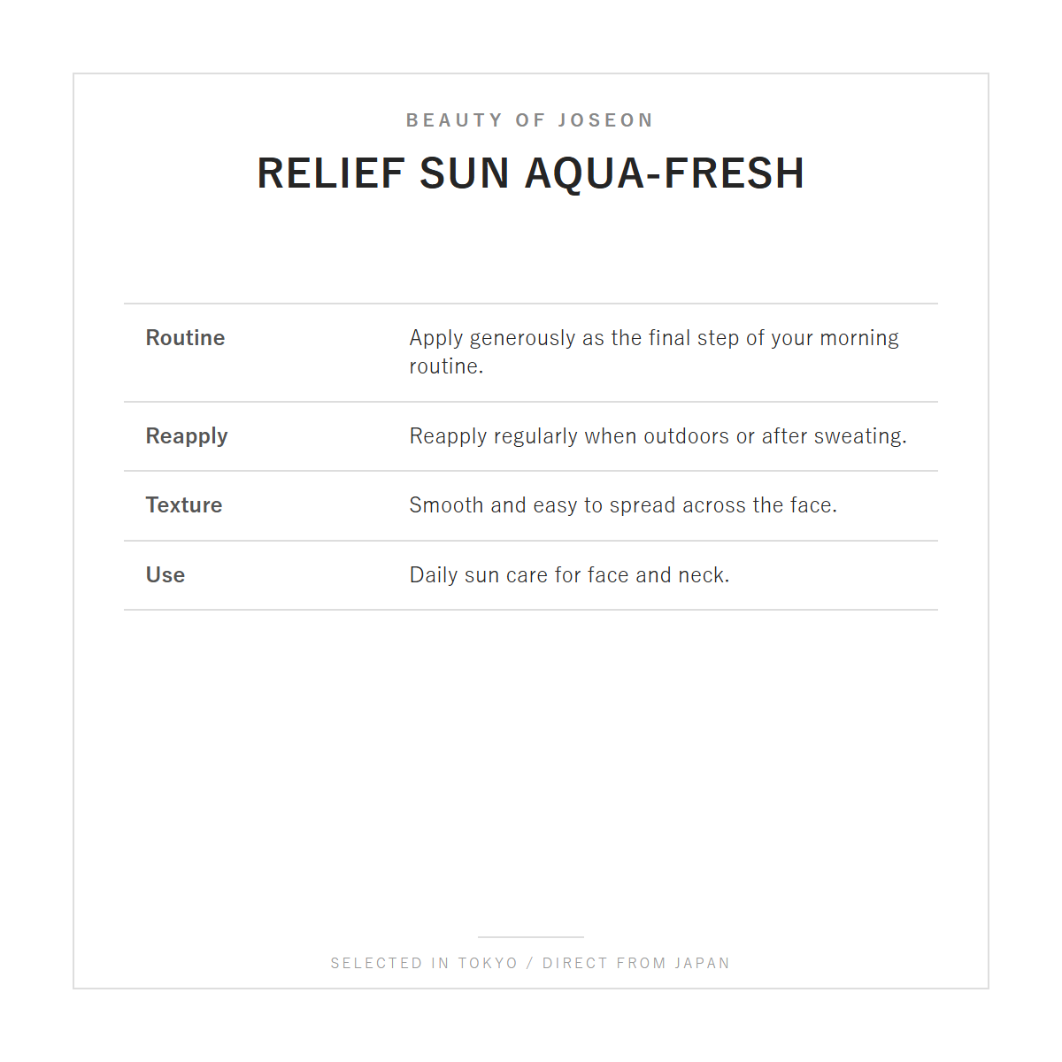 Beauty of Joseon Relief Sun Aqua-Fresh how to use