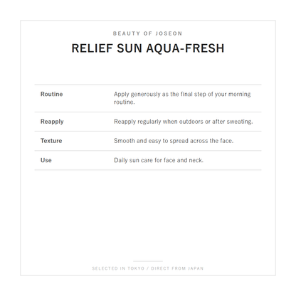 Beauty of Joseon Relief Sun Aqua-Fresh how to use