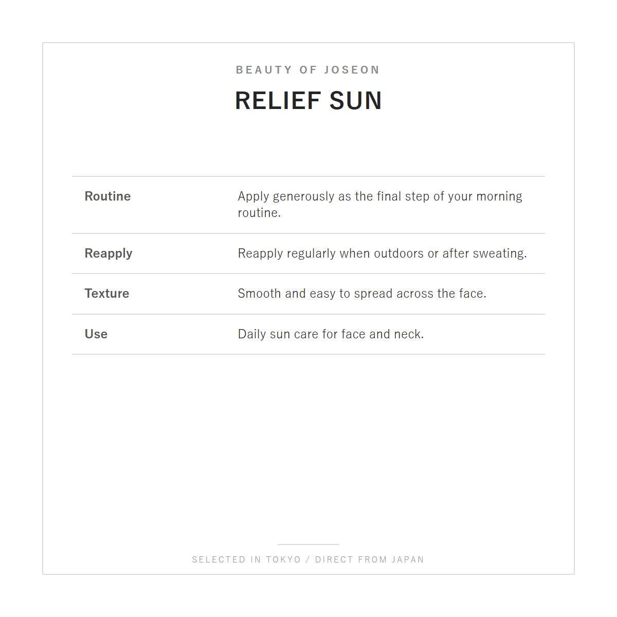 Beauty of Joseon Relief Sun how to use