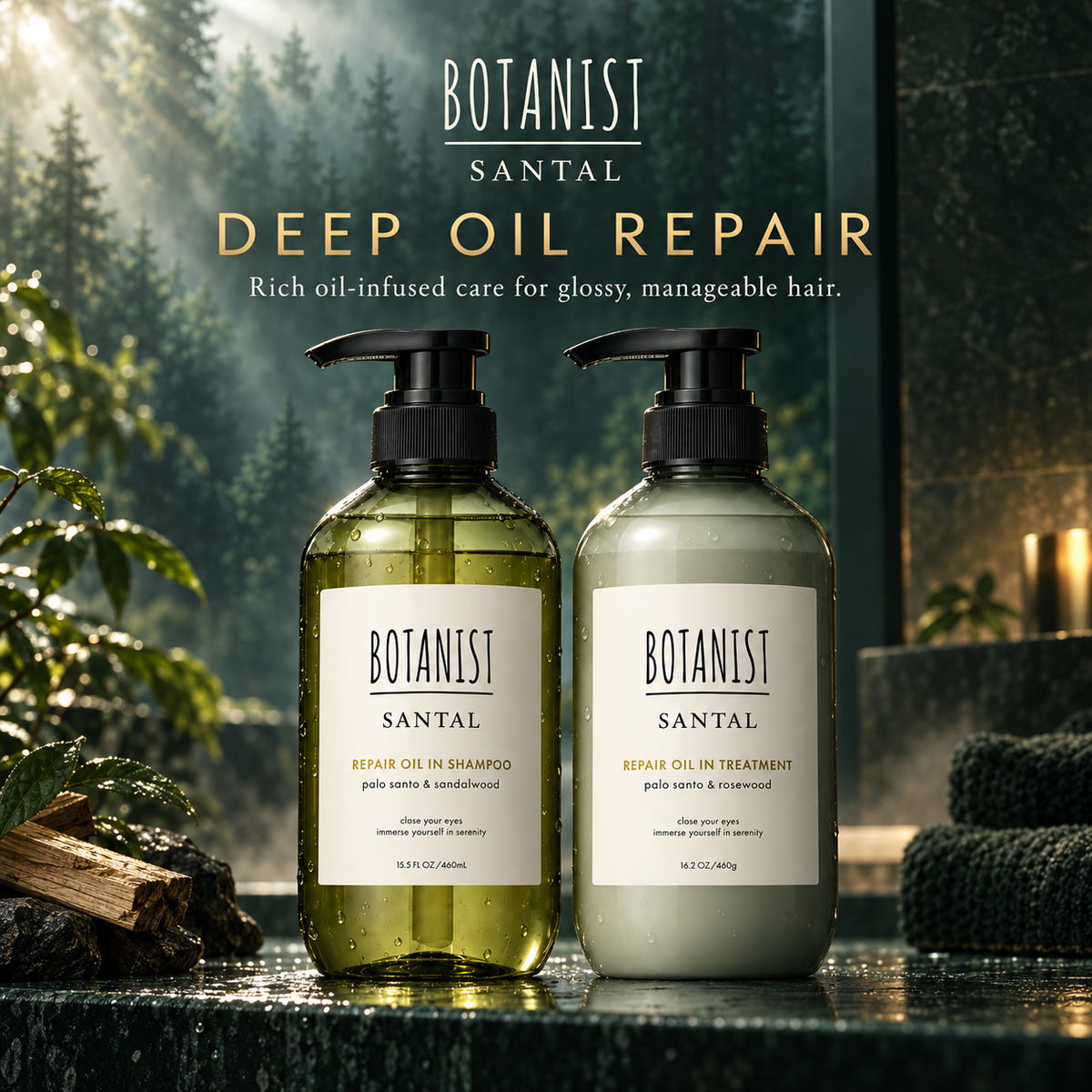 BOTANIST SANTAL deep oil repair shampoo and treatment set
