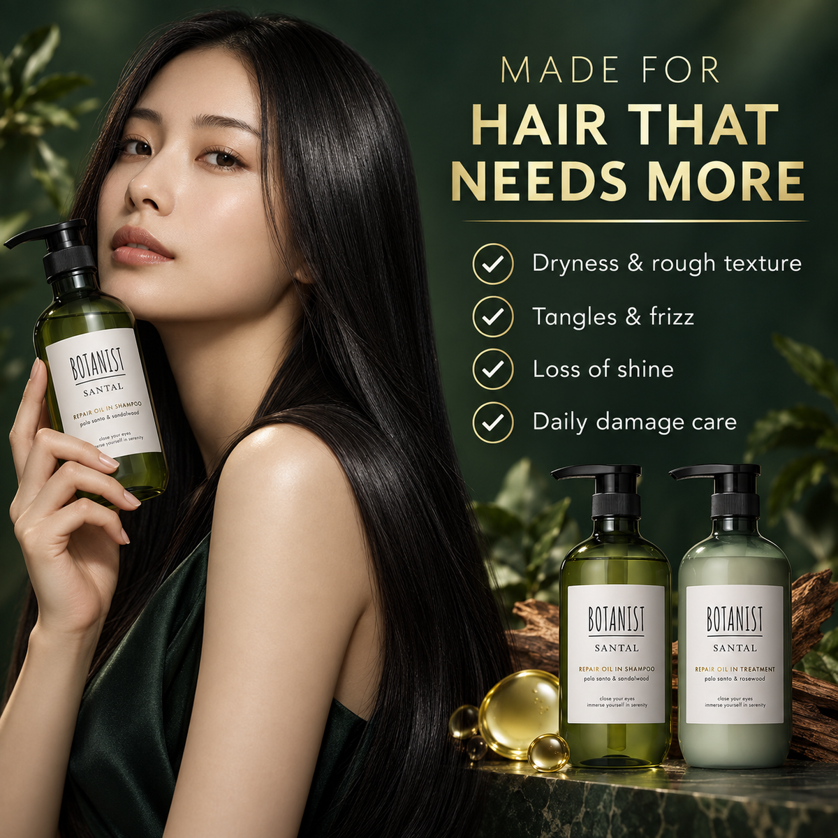 BOTANIST SANTAL hair concerns and glossy finish