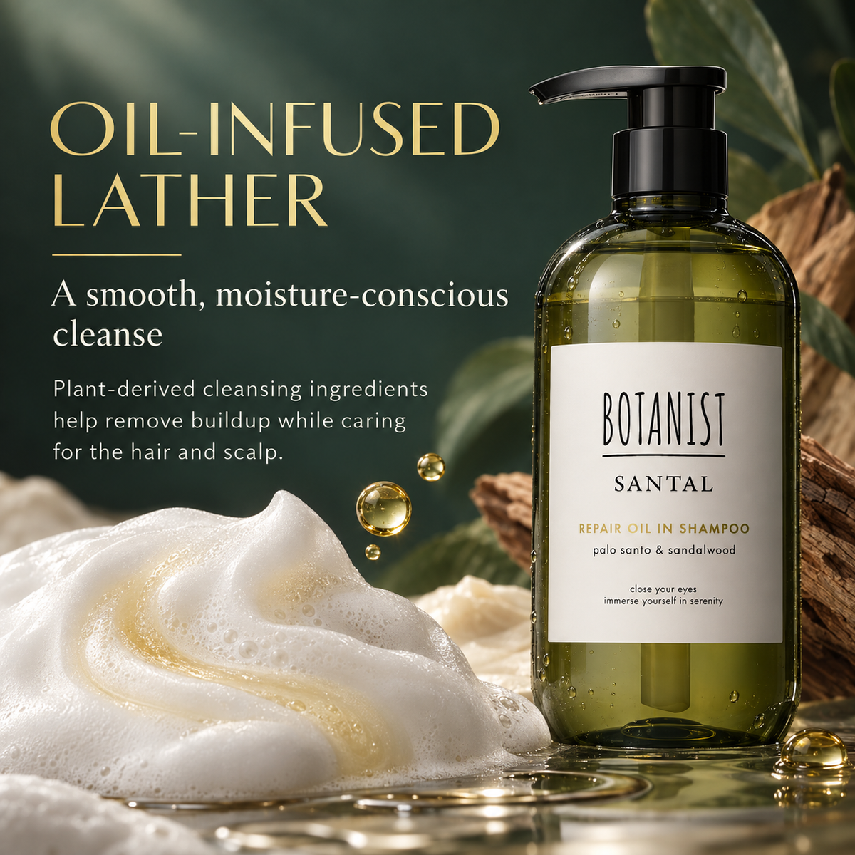 BOTANIST SANTAL oil-infused lather and smooth cleansing