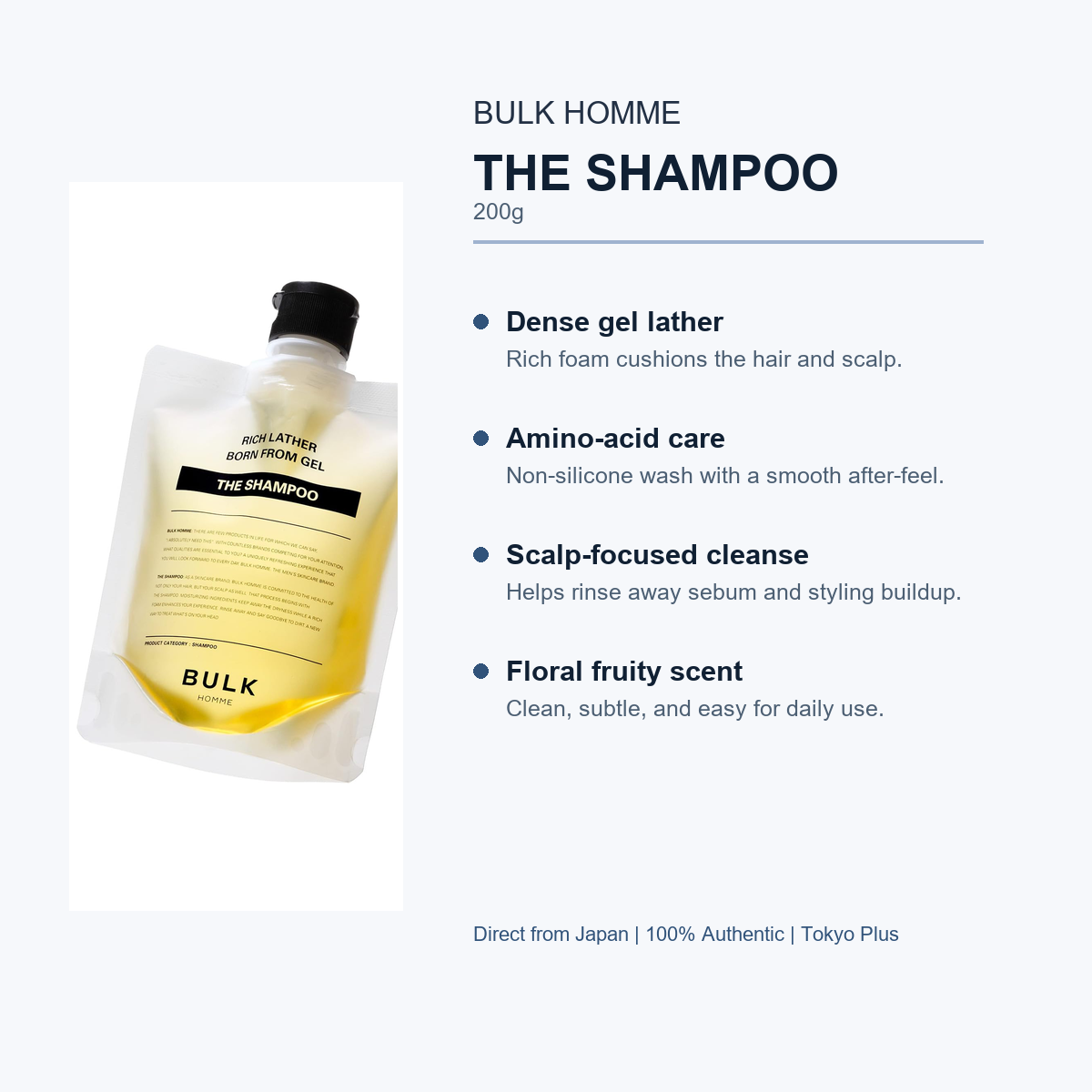 BULK HOMME THE SHAMPOO 200g benefits image