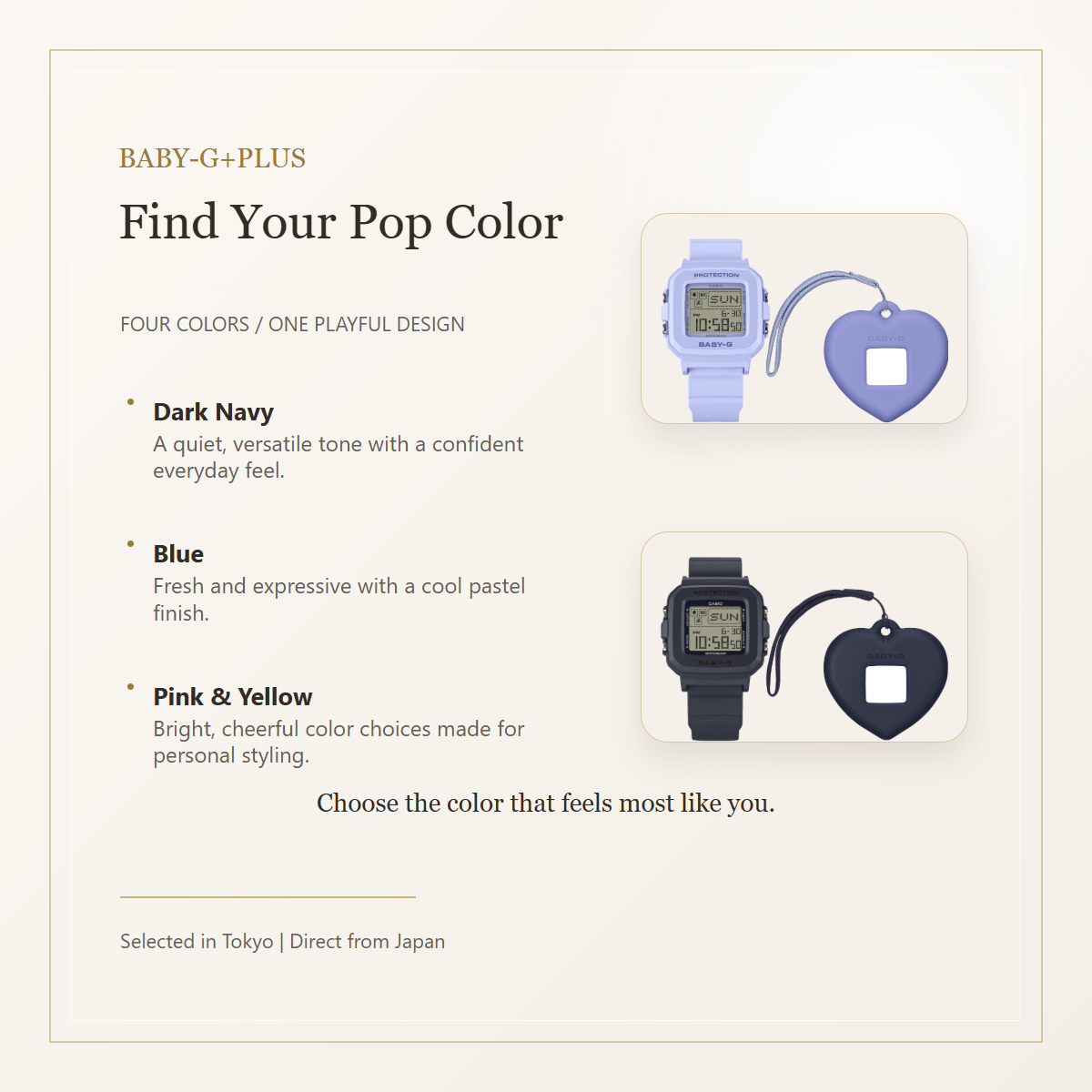 BGD-10KH color lineup: Dark Navy and Blue