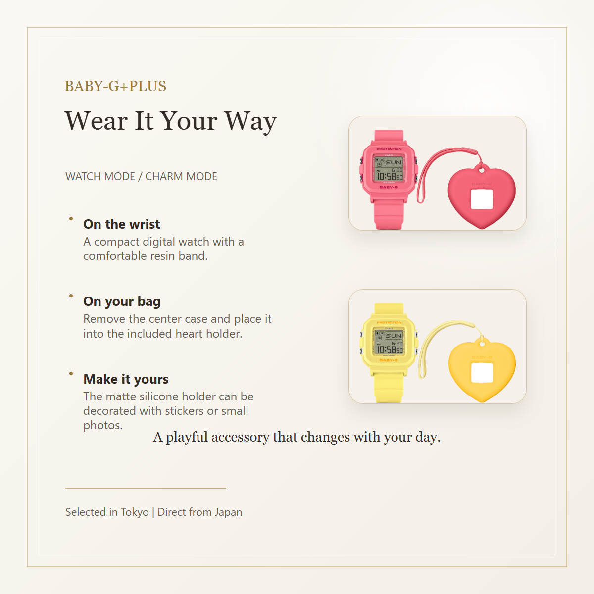 BGD-10KH two-way watch and charm styling