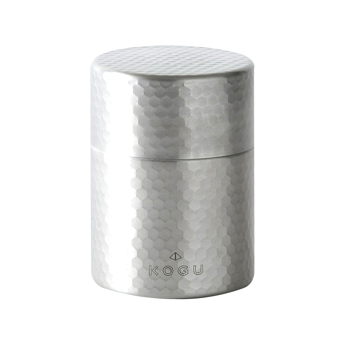 Chākōgu 40620 hammered silver tea canister on white