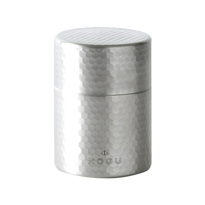 Chākōgu 40620 hammered silver tea canister on white
