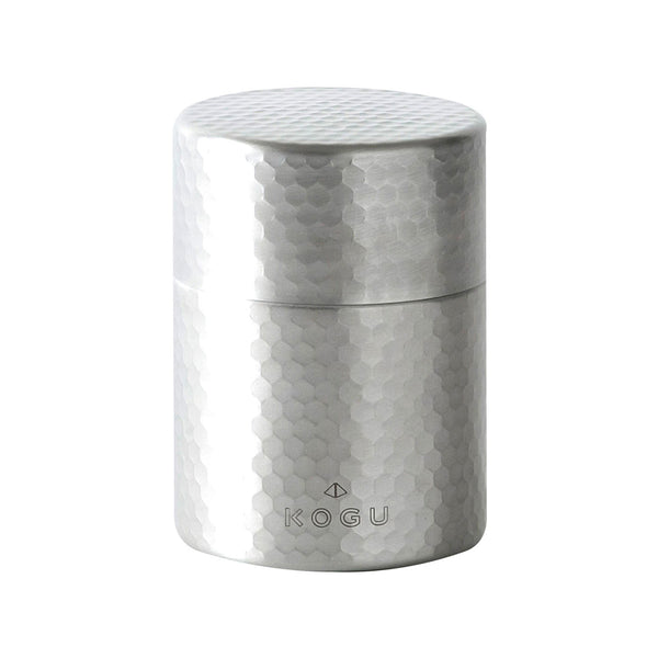 Chākōgu 40620 hammered silver tea canister on white