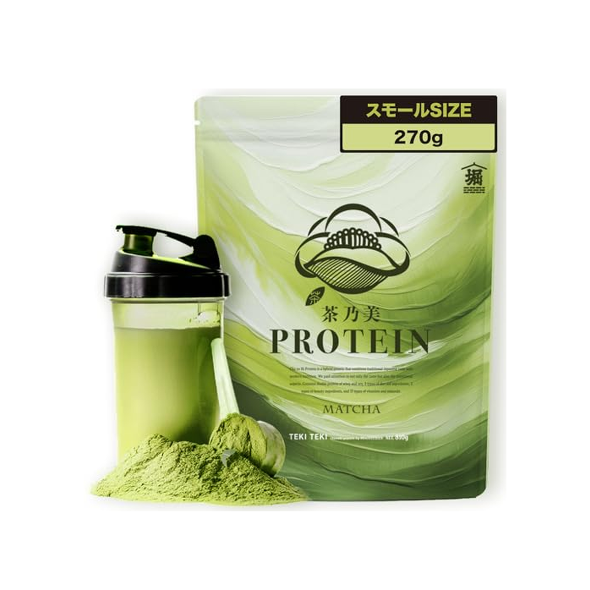 CHANOBI matcha protein 270g pouch on white background