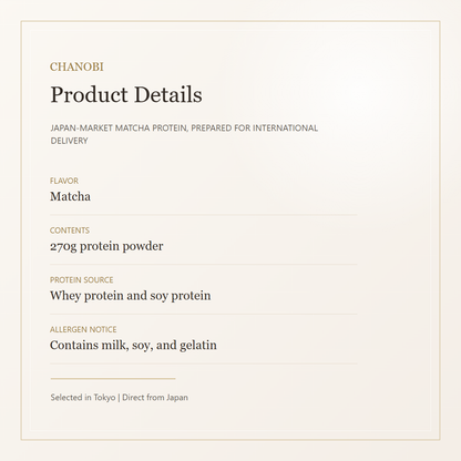 CHANOBI matcha protein product details gallery image