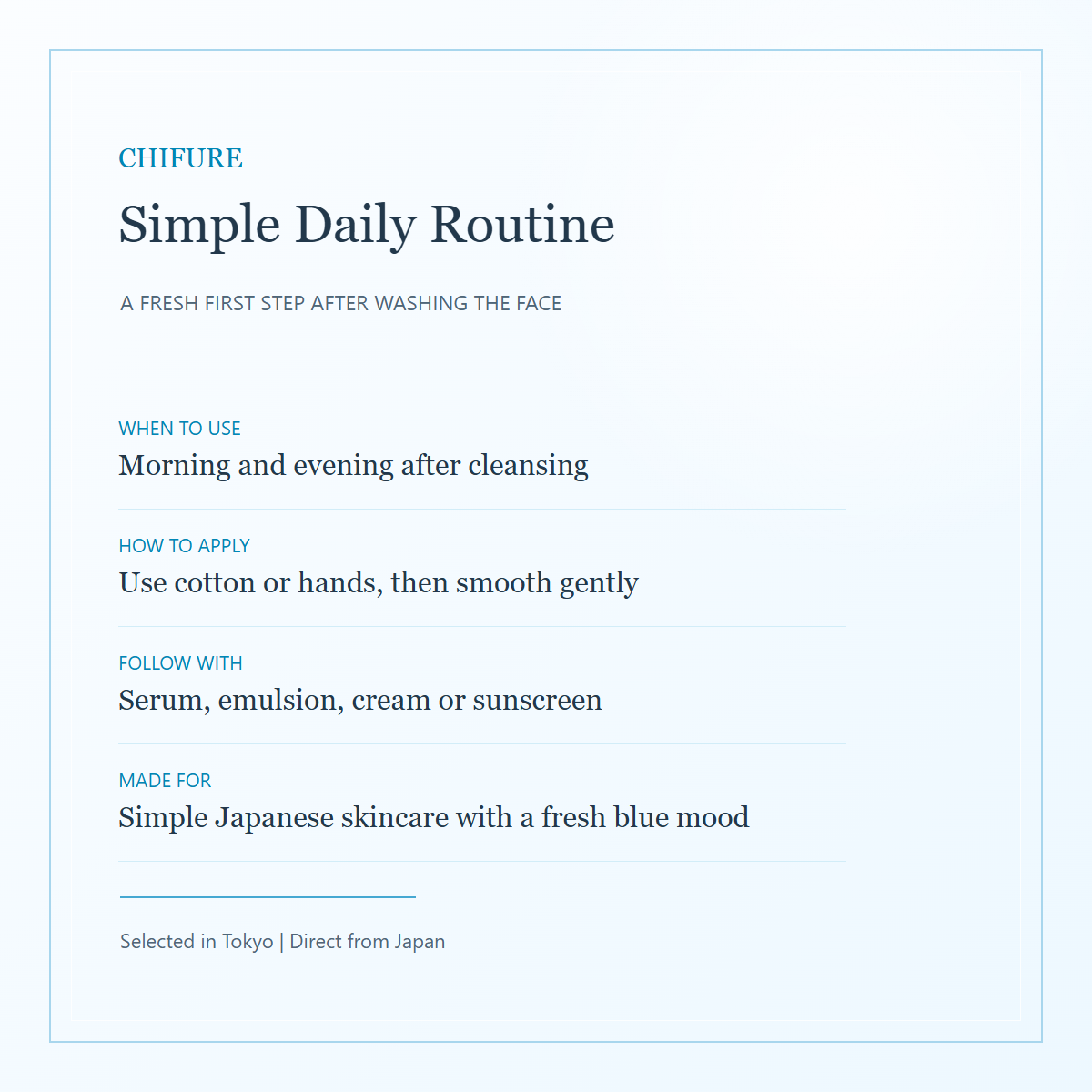 CHIFURE Whitening Lotion TA simple daily routine