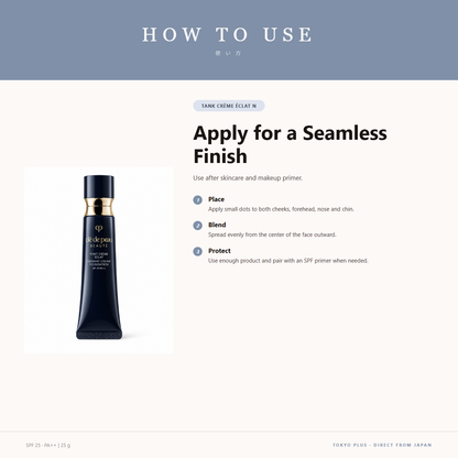 Tank Creme Eclat n application guide