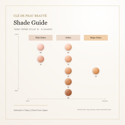 Tank Creme Eclat n eight color swatch shade map