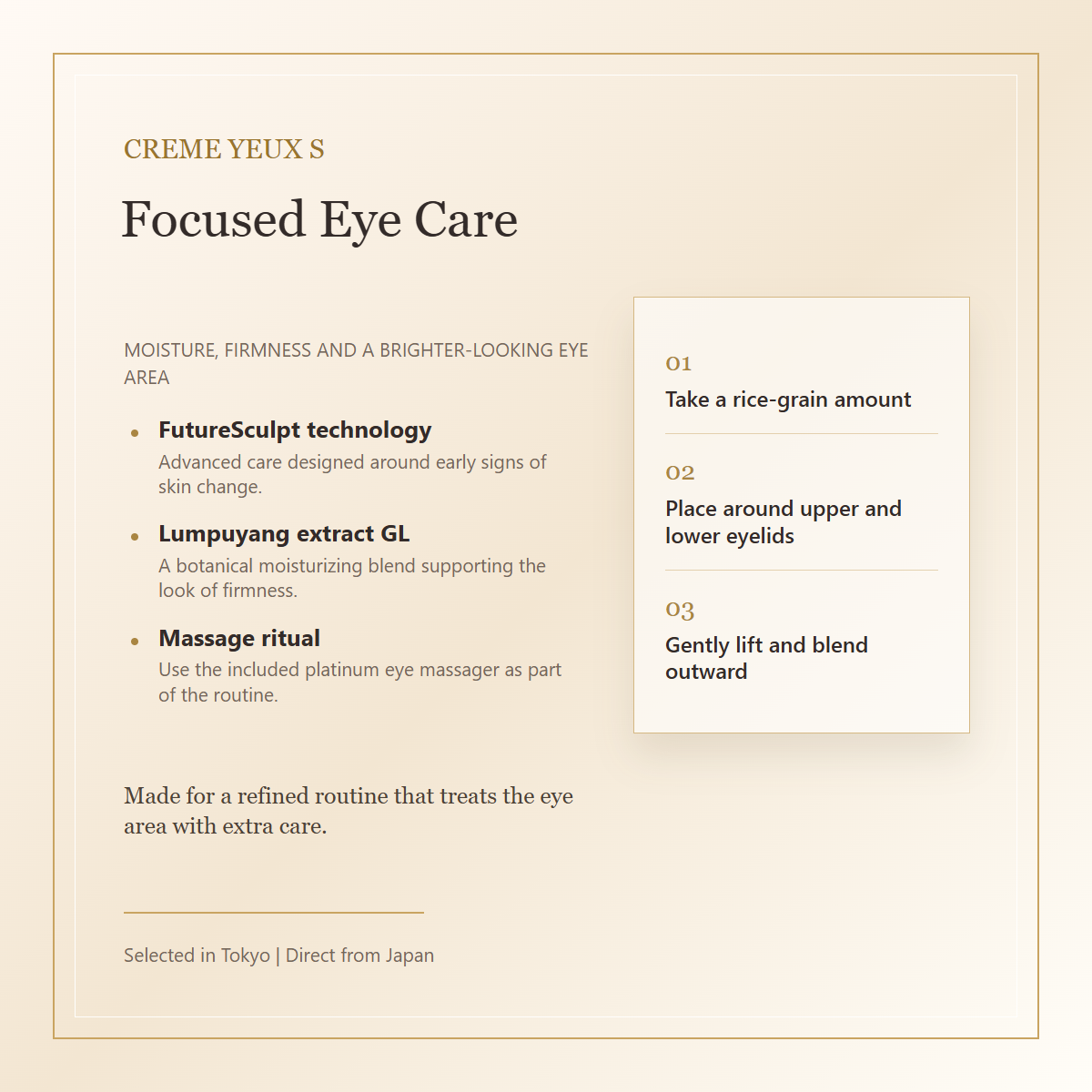 Cle de Peau Beaute Creme Yeux S focused eye care feature