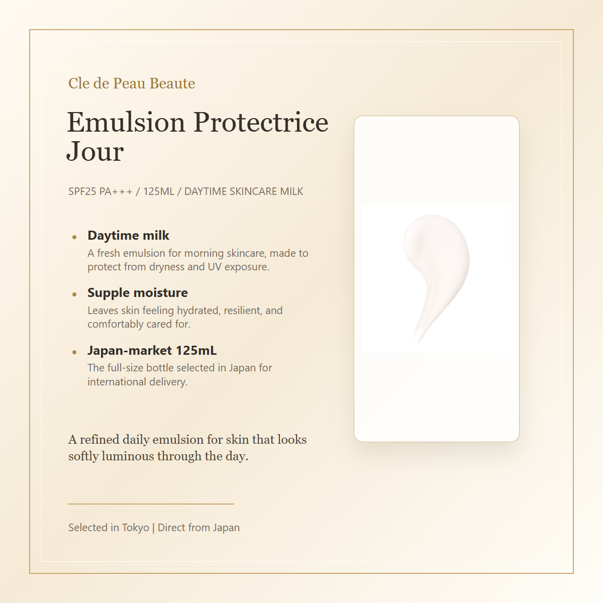 Cle de Peau Beaute Emulsion Protectrice Jour elegant product overview