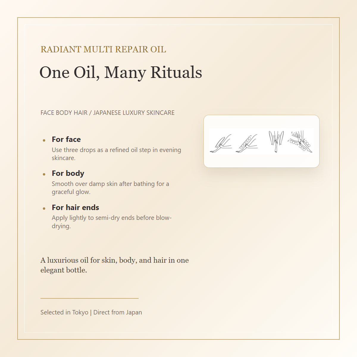 Cle de Peau Beaute Huile Reparatrice multi-use face body hair feature