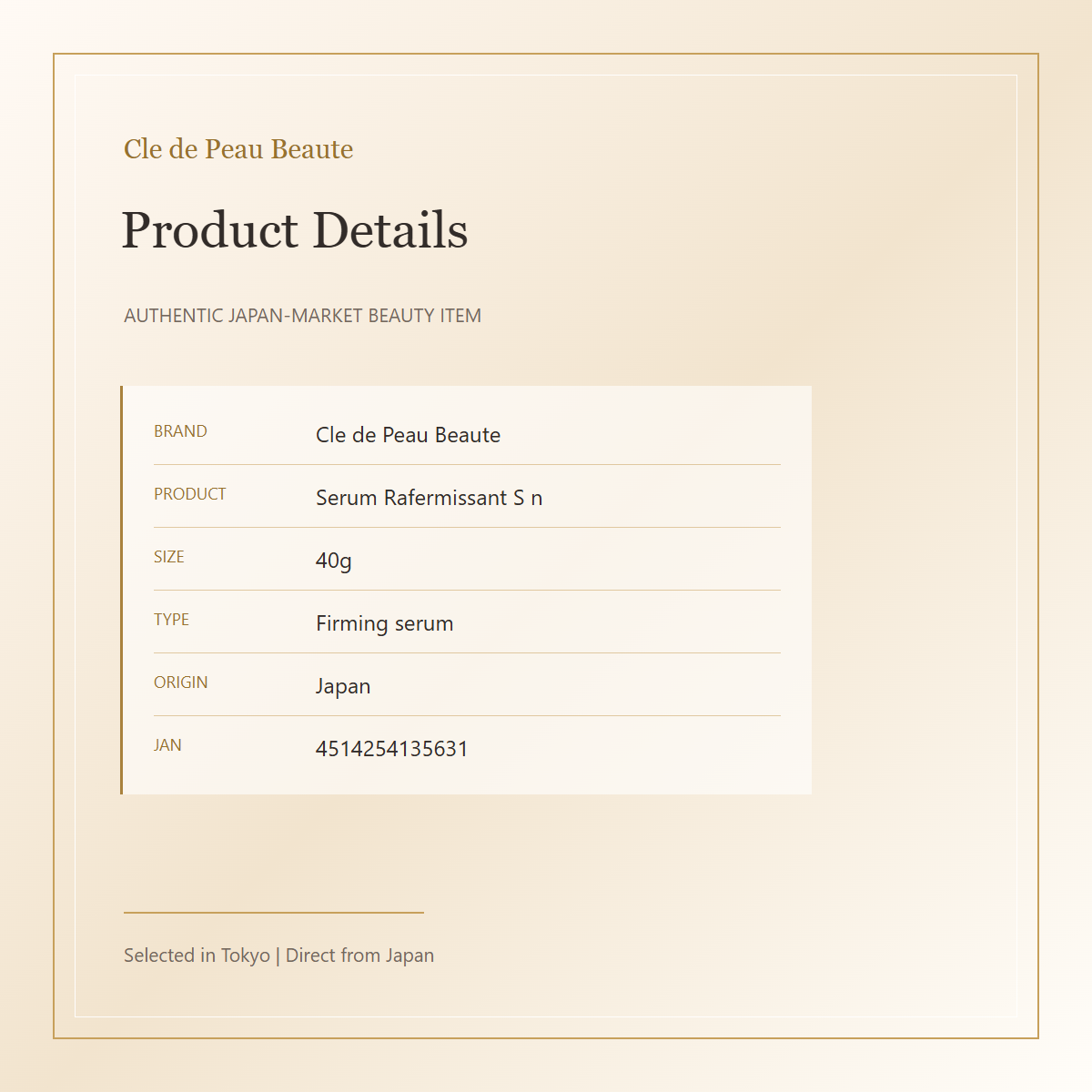 Cle de Peau Beaute Serum Rafermissant S n 40g product details