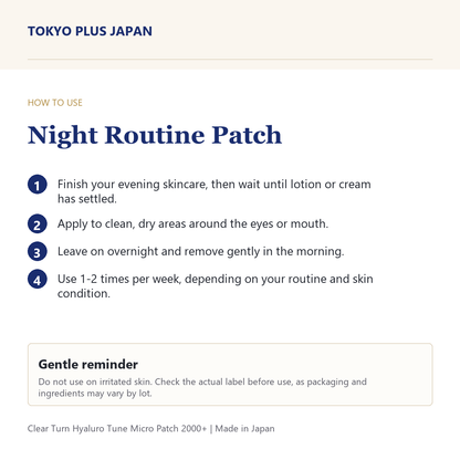 Clear Turn Hyaluro Tune Micro Patch 2000+ night routine image