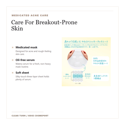 Clear Turn Kininaru Medicated Mask acne care silky sheet