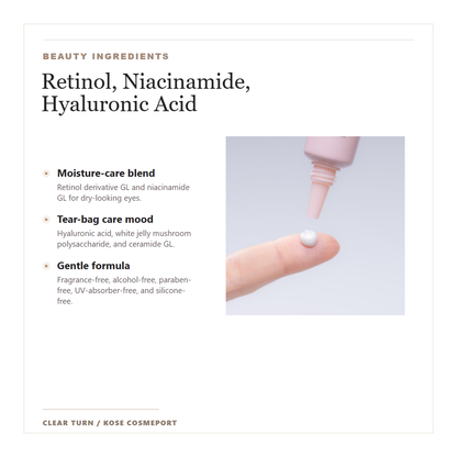 Clear Turn Kumaranai Eye Cream retinol niacinamide hyaluronic acid ingredients