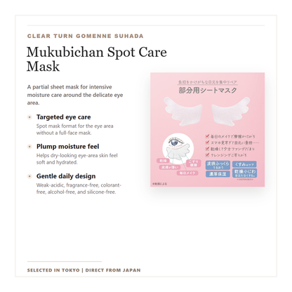 Clear Turn Mukubichan Spot Care Eye Mask overview with package