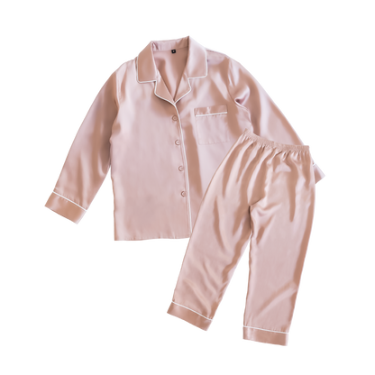 COCOSILK Silk Pajamas Pink Beige